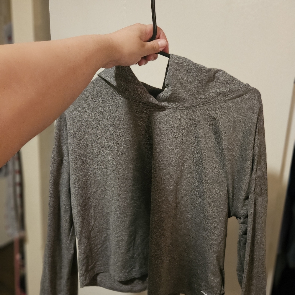 Gray Women's Cropped Hoodie